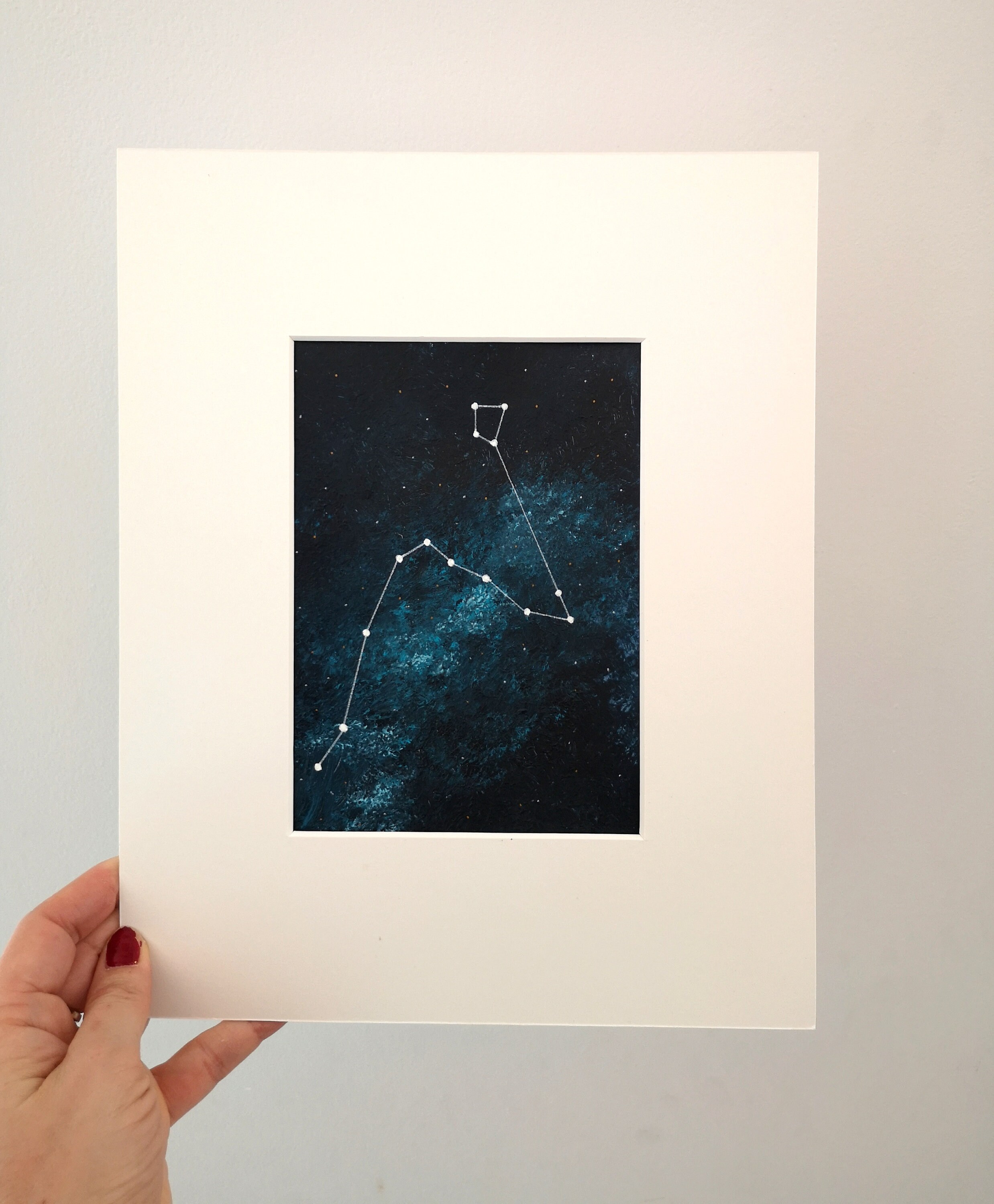 Peinture Constellation Du Dragon avec Son Passe Partout -Univers - Étoiles Decoration Originale Bure