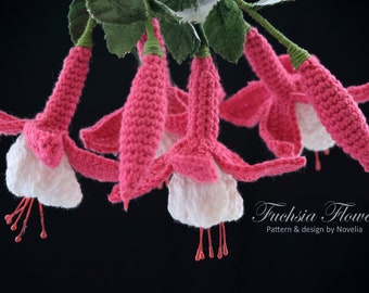Crochet Flower Pattern Fuchsia Flower Crochet Pattern Crochet Chart 3D Crochet
