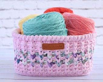 Crochet Pattern: Emily the Large Crochet Basket, book storage, dorm decor, nursery decor, towel basket, bathroom storage, rectangular basket