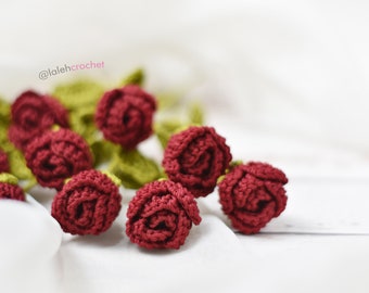 PATTERN with VIDEO TUTORIAL Crochet Romance Rose, Flower, Beginner friendly, wedding bouquets, Flower, Engagement, Handmade Gift, home decor