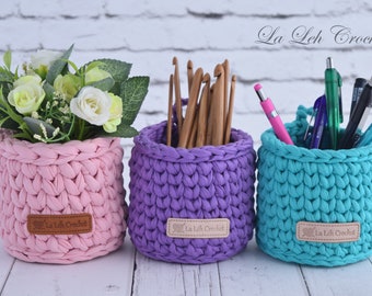 Crochet Pattern: Aubrey the Cute Crochet Basket, storage, dorm decor, nursery decor, bathroom storage, rectangular basket, cosmetics basket