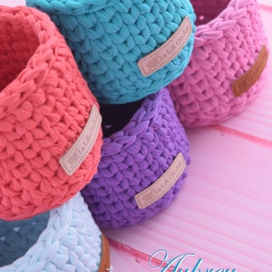 Crochet Pattern: Aubrey the Cute Crochet Basket, storage, dorm decor, nursery decor, bathroom storage, rectangular basket, cosmetics basket image 4