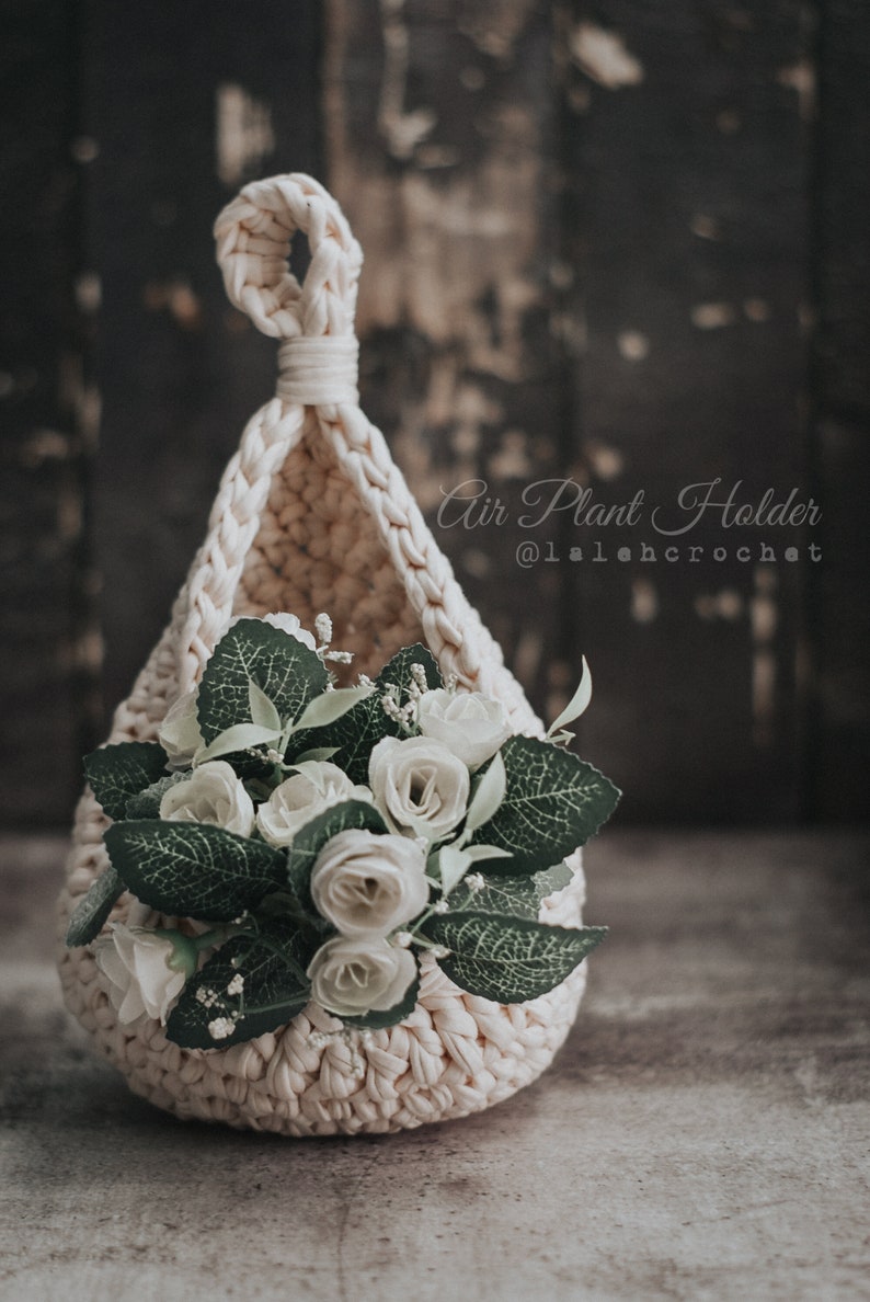 PATTERN Crochet Hanging Basket Air Plant Holder Succulent Etsy