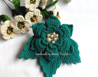 PATTERN ONLY Crochet Flower Pattern and Tutorial: digital download Angelfleur (accessories, brooch, wedding, hat, headband, applique, bag)