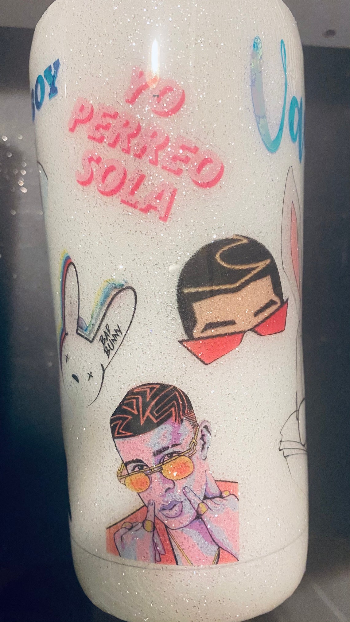 Bad Bunny tumbler Etsy