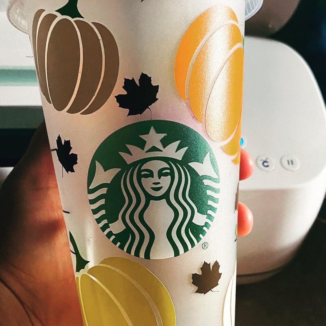 Starbucks Fall Pumpkin plastic reusable cup Etsy