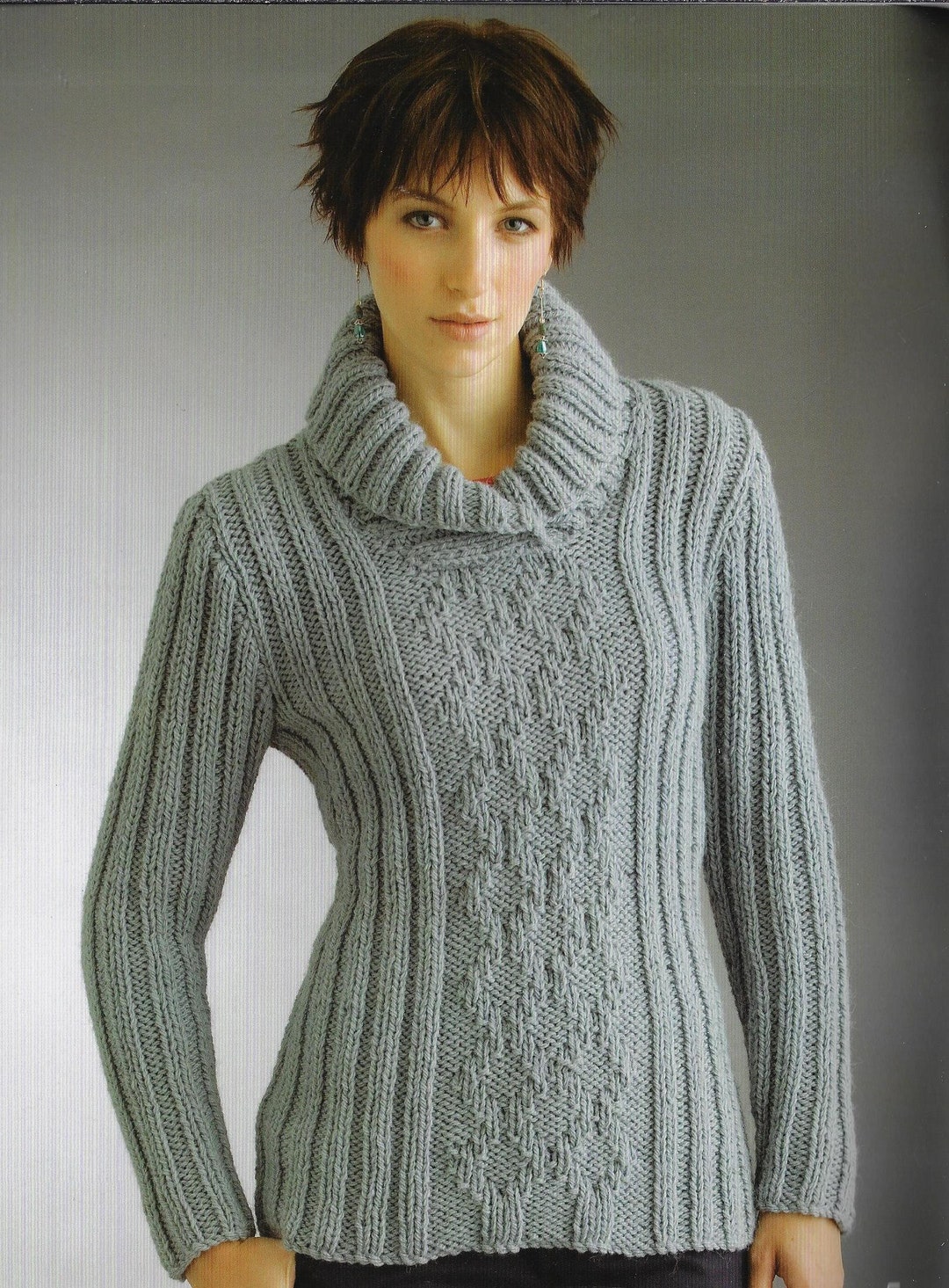 Women & Girls Shawl Collar Sweater Knitting Pattern 14 Ply - Etsy