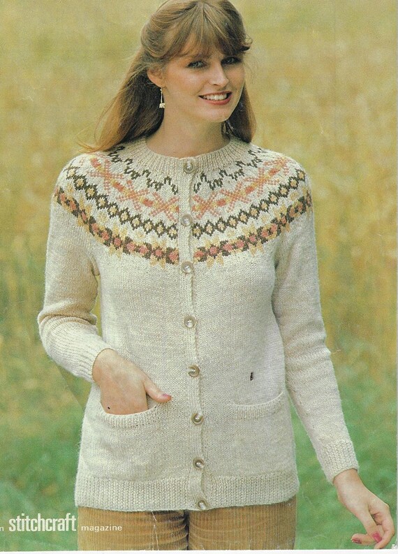 Fairisle Yoke Cardigan Knitting Pattern 