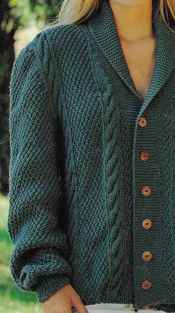 Cable Aran Jacket Knitting Pattern 