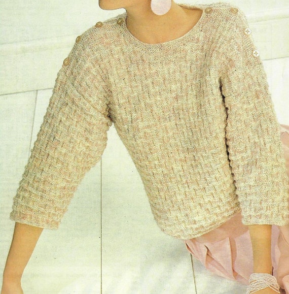 button shoulder sweater women's