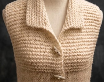 Women's Easy Sleeveless Vest Knitting Pattern – Chunky Yarn, 32-36 Inch Bust (Digital Download)