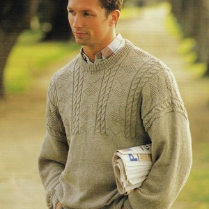 Men's Guernsey Style Sweater Knitting Pattern DK 8 Ply - Etsy