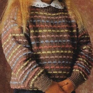 Child&#39;s Stash Buster Sweater knitting pattern DK 8 ply wool yarn 24-30 inch 61-76 cm chest PDF Instant Digital Download Post Free
