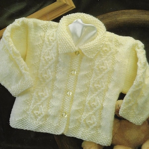Baby & Toddler Jacket Knitting Pattern DK 8 Ply Yarn or Wool 16-24 Inch ...