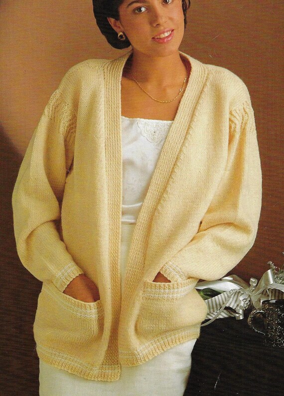 Women's Edge to Edge Cardigan Knitting Pattern DK 8 Ply Etsy UK