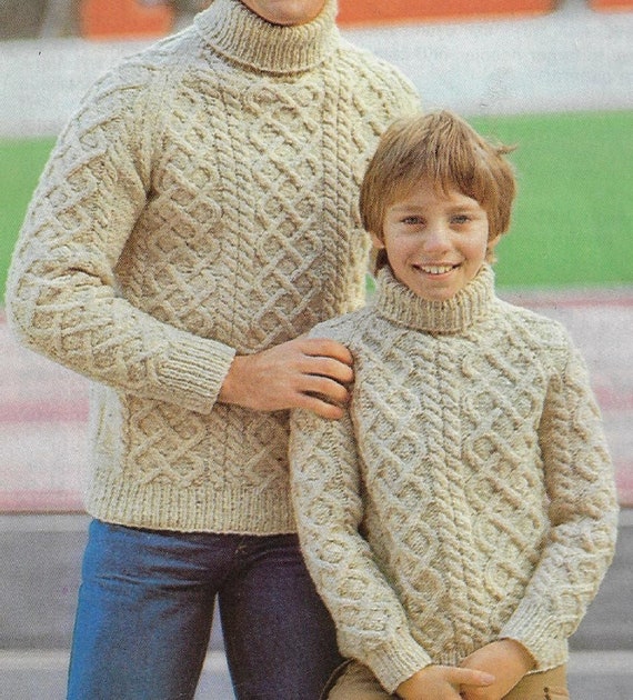 Aran sweater family patterns clearance