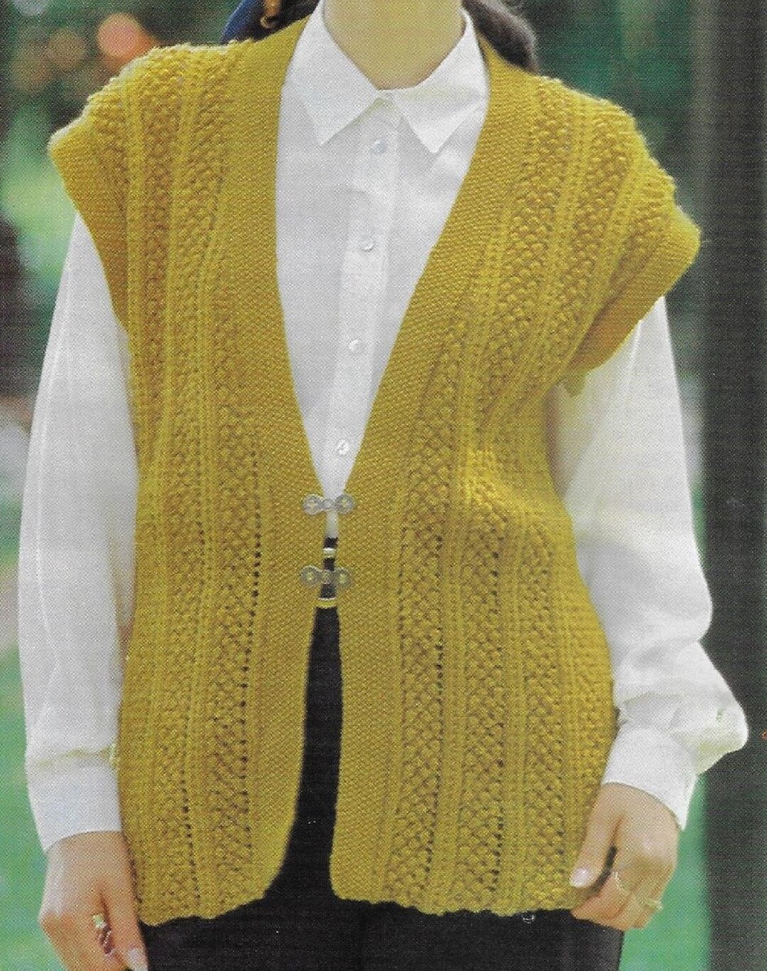 Women's Longline Vest Knitting Pattern DK 8 Ply Yarn or Wool 3040 Inch 76102 Cm Bust PDF