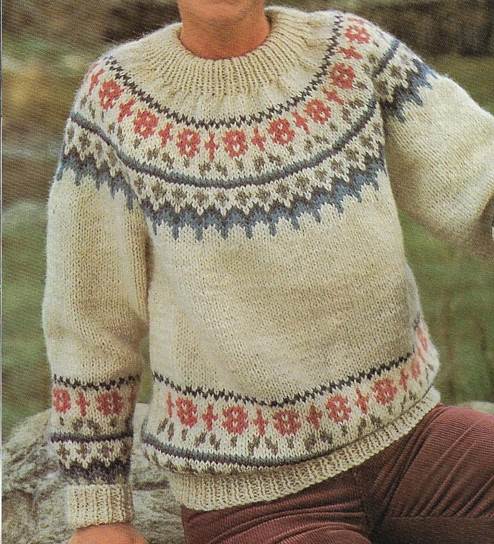 Women's Fairisle Yoke Sweater knitting Pattern chunky Etsy