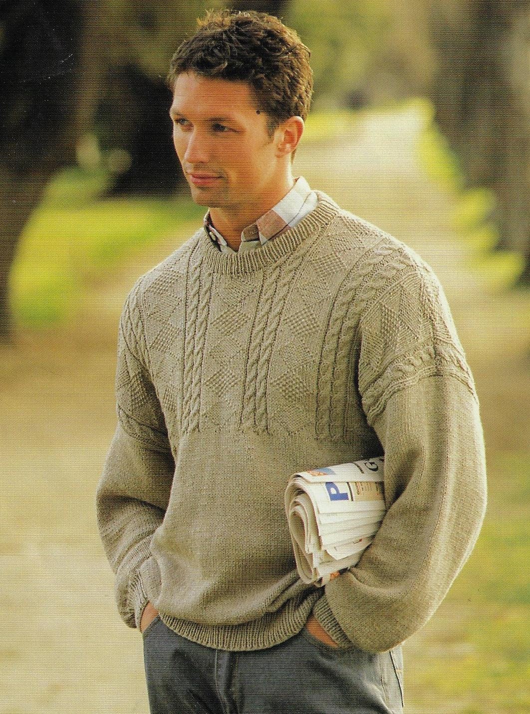 Men's Guernsey Style Sweater Knitting Pattern DK 8 Ply - Etsy Canada