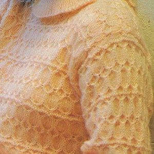 Women&#39;s Smocked Style Sweater knitting pattern DK 8 ply wool or yarn 32-38 inch 80-95 cm bust PDF Instant Digital Download Post Free