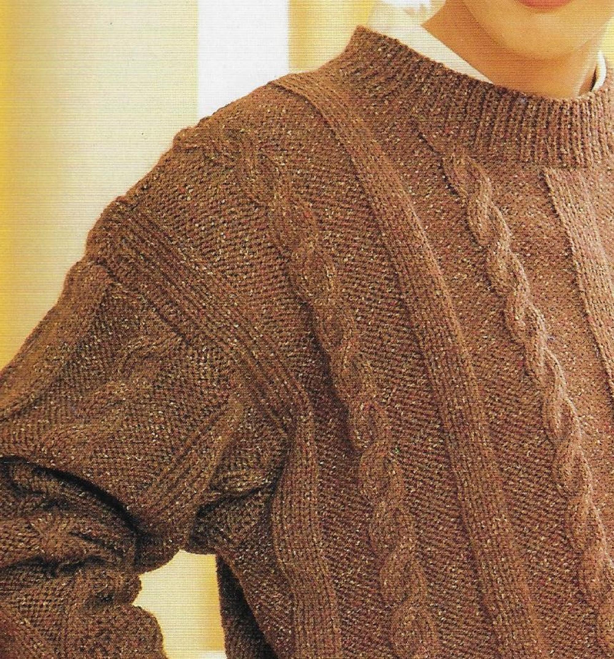 Women's Diamond & Cable Sweater Knitting Pattern 10 Ply Aran