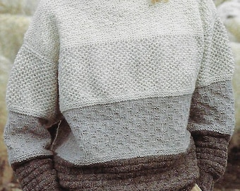 Women's Multi Patterned Sweater knitting pattern DK 8 ply wool yarn 32-38 inch 80-95 cm bust PDF Instant Digital Download Post Free