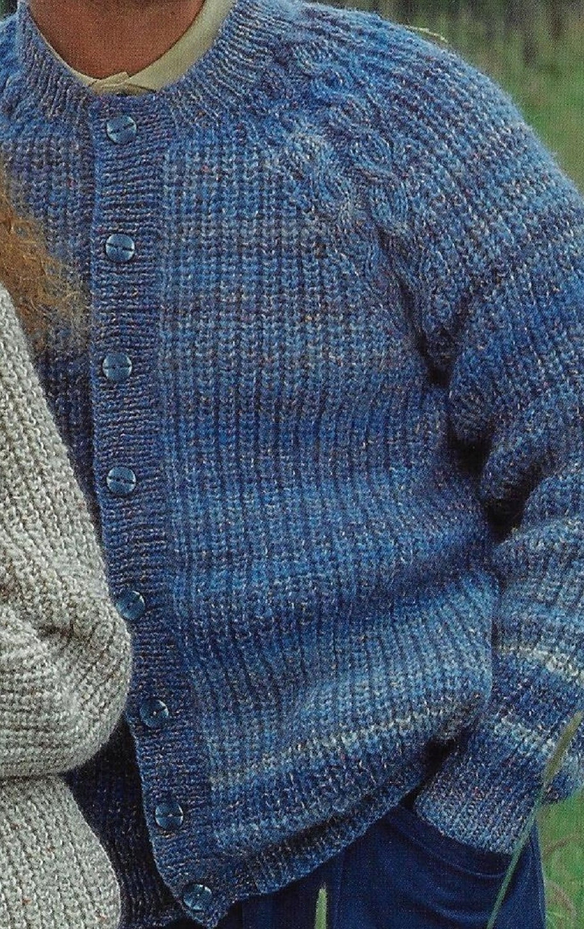 Fisherman's Rib Cardigan Knitting Pattern Men Women 10 Ply 30-44