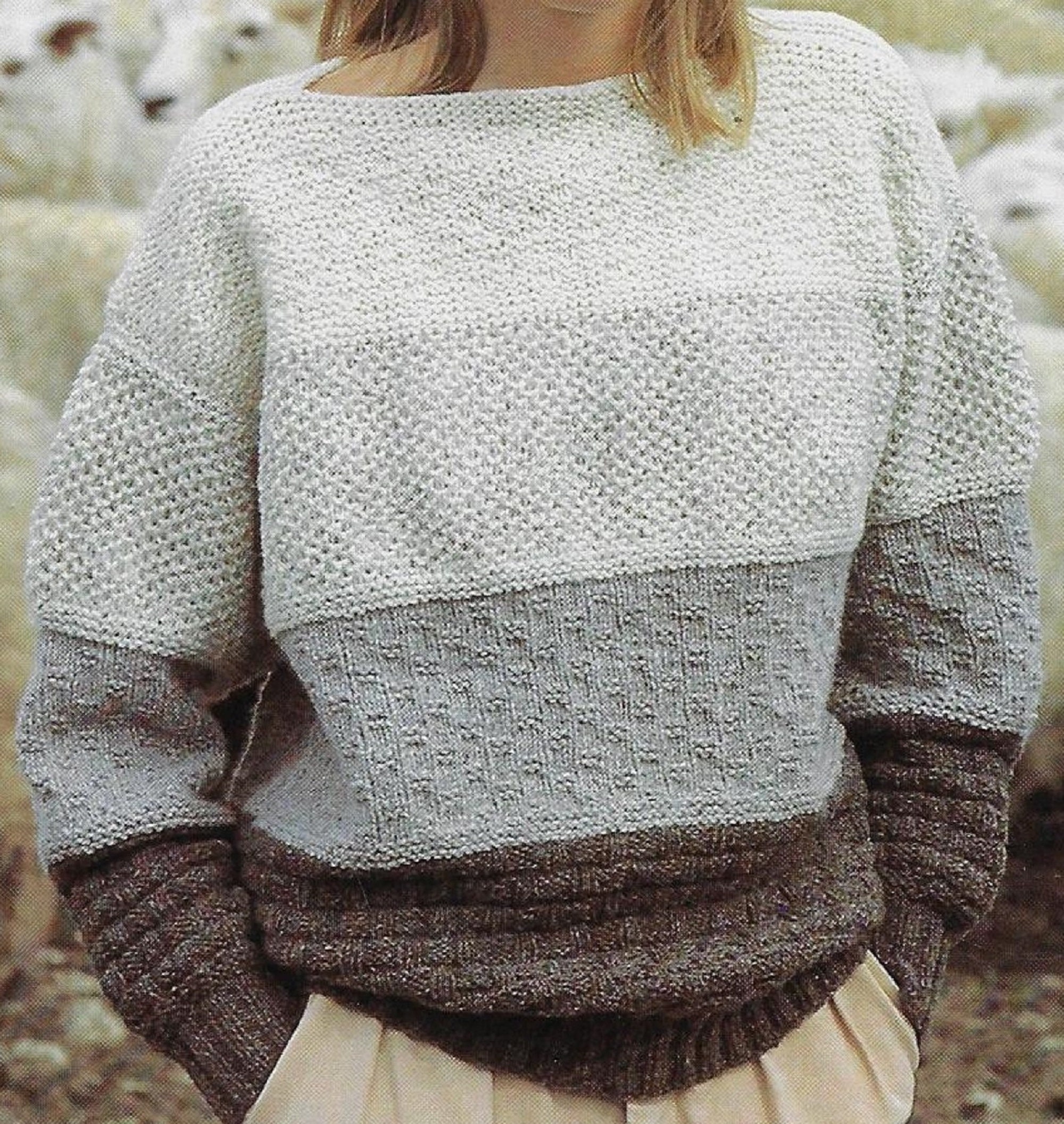 Women's LARGER Sizes Multi-Patterned Sweater knitting pattern DK 8 ply yarn 100-120cm 40-48 inch bust PDF Instant Download Post Free