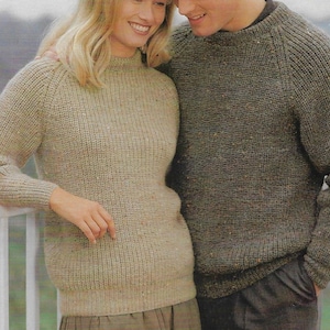 Fisherman's Rib Sweater in Family Sizes knitting pattern DK 8 ply yarn or wool 24-46 inch 61-117 cm chest PDF Instant Download Post Free