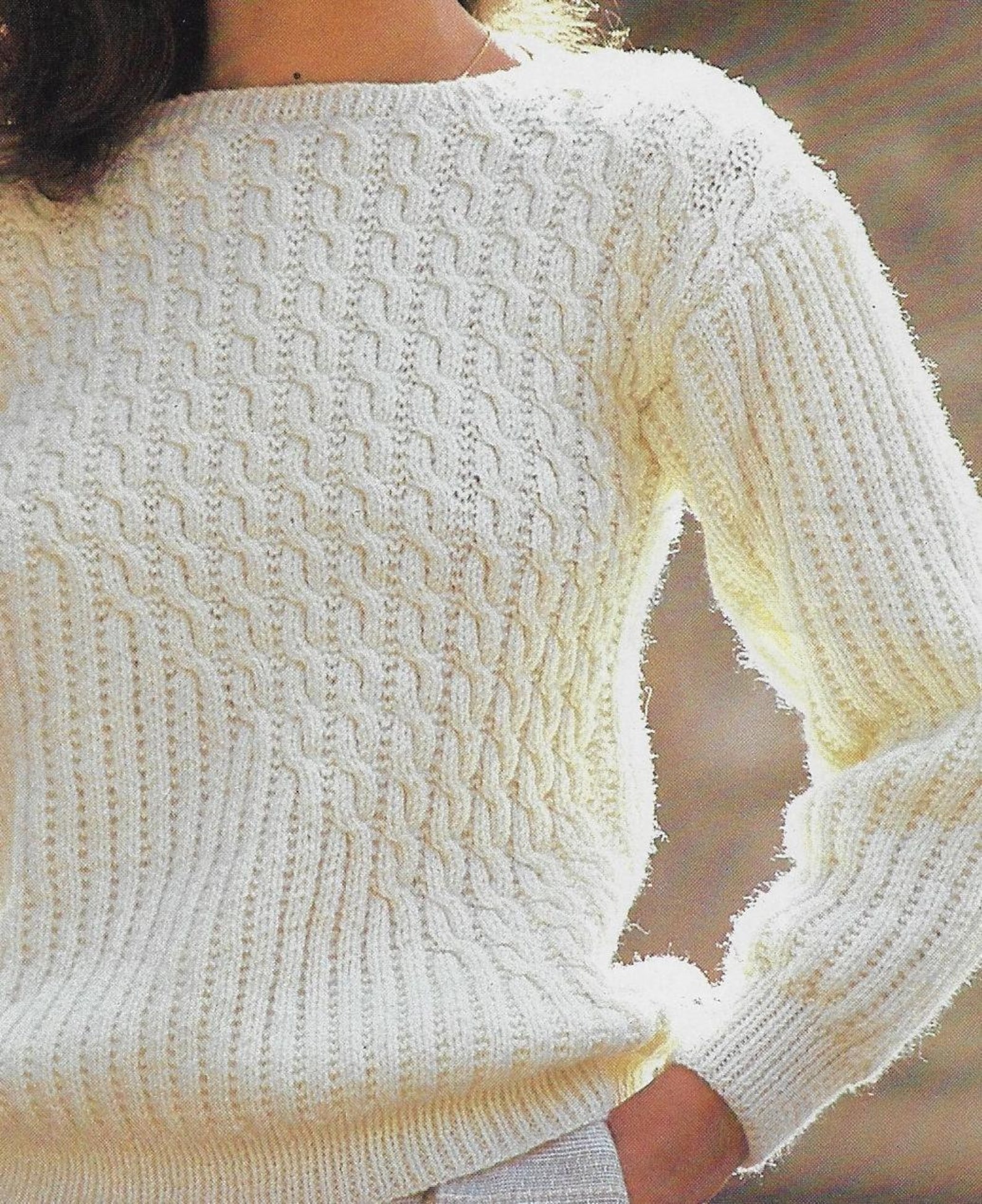 Women's Rib Cable Sweater Knitting Pattern DK 8 Ply Yarn Etsy New Zealand