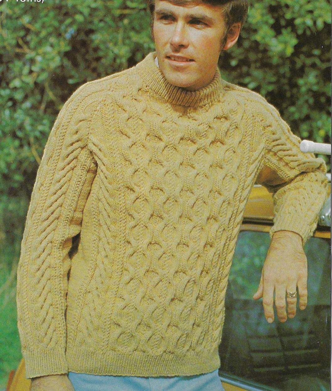 Cable Aran Sweater Knitting Pattern 