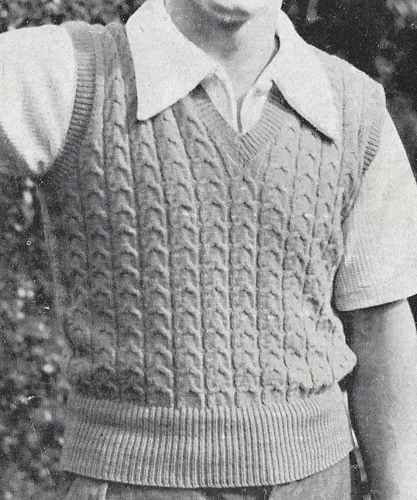 1930s Men's Cable Vest Vintage Knitting Pattern 4 Ply Yarn - Etsy UK