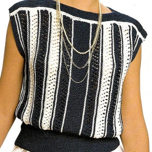 Women&#39;s Sideways Knit Summer Top knitting pattern 32-38 inch 81-97 cm bust PDF Instant Digital Download Post Free