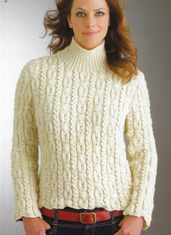 Ornamental Rib Sweater Knitting Pattern 