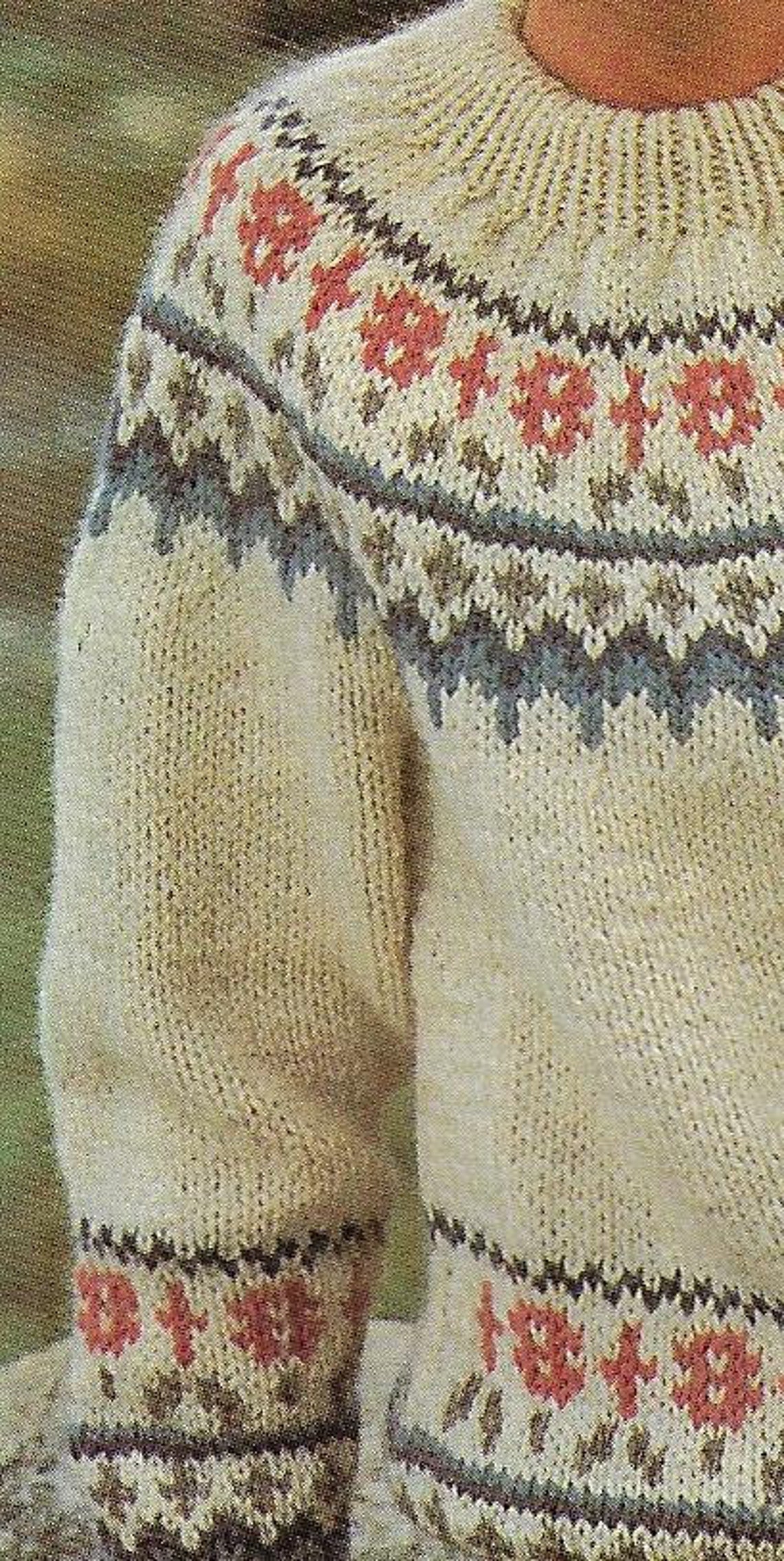 Women's Fairisle Yoke Sweater Knitting Pattern Chunky Etsy