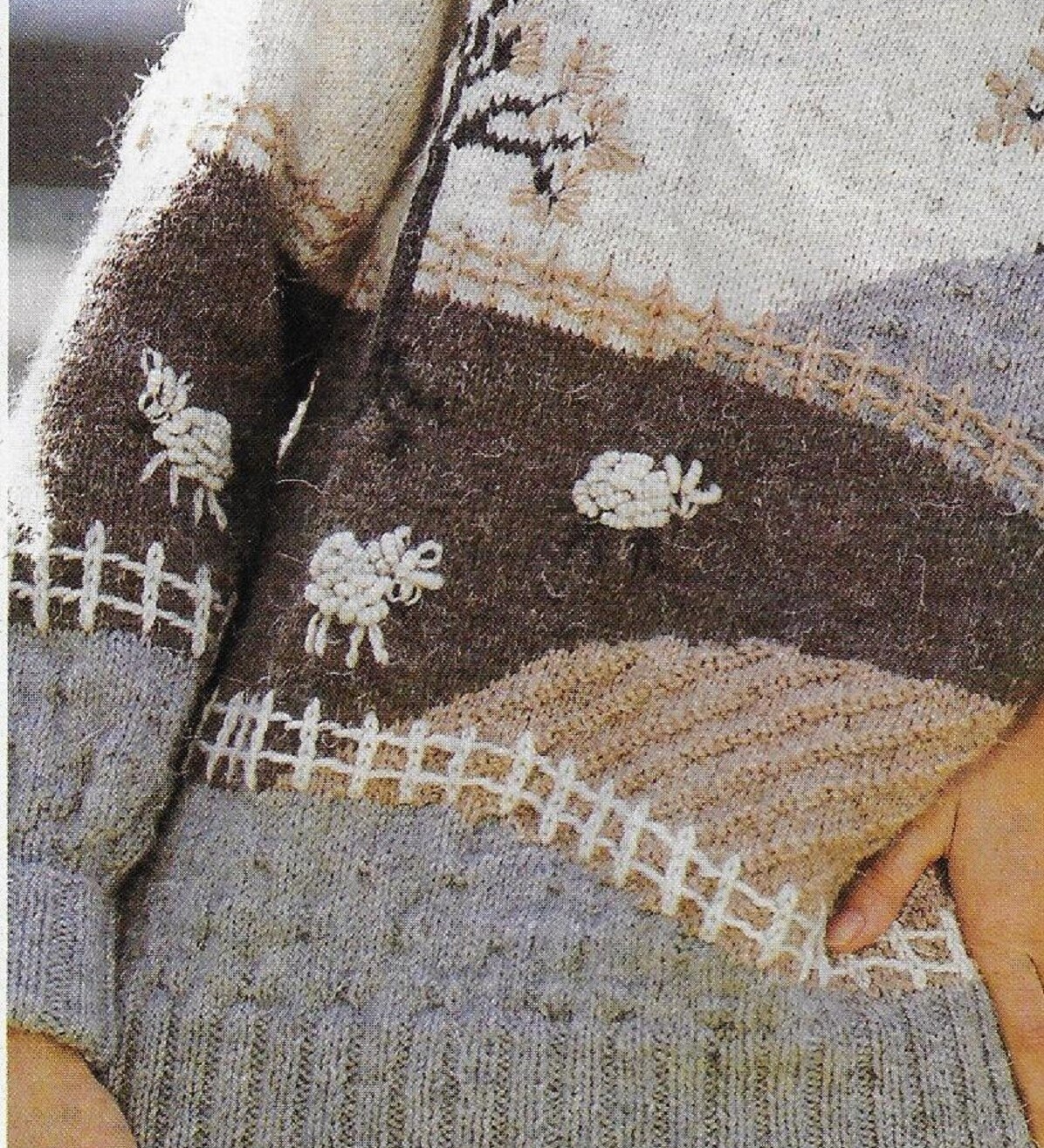 Women's 'sheep in the Field' Sweater Knitting Pattern DK 8
