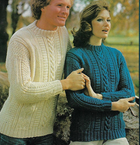 Cable Aran Sweater Knitting Pattern 