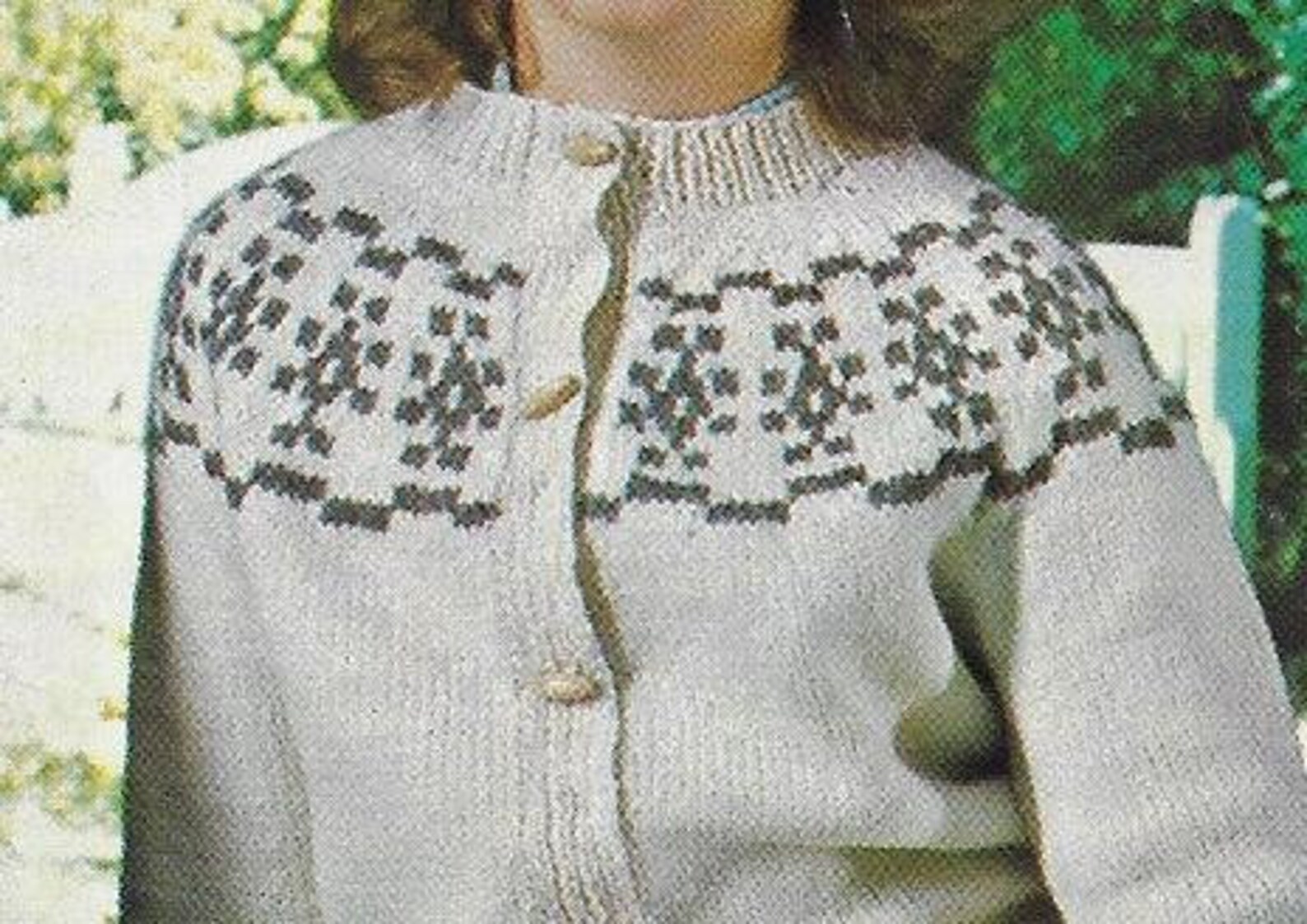 Child's Fairisle Yoke Cardigan Knitting Pattern DK 8 Ply Etsy