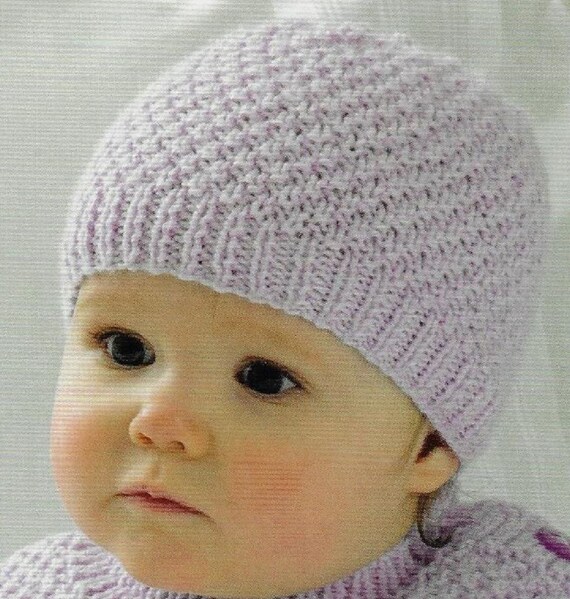 Baby Moss Stitch Sweater Hat Knitting Pattern DK 8 Ply Wool or Yarn Premature Newborn 12 Months PDF Instant Digital Download Post Free Etsy Australia