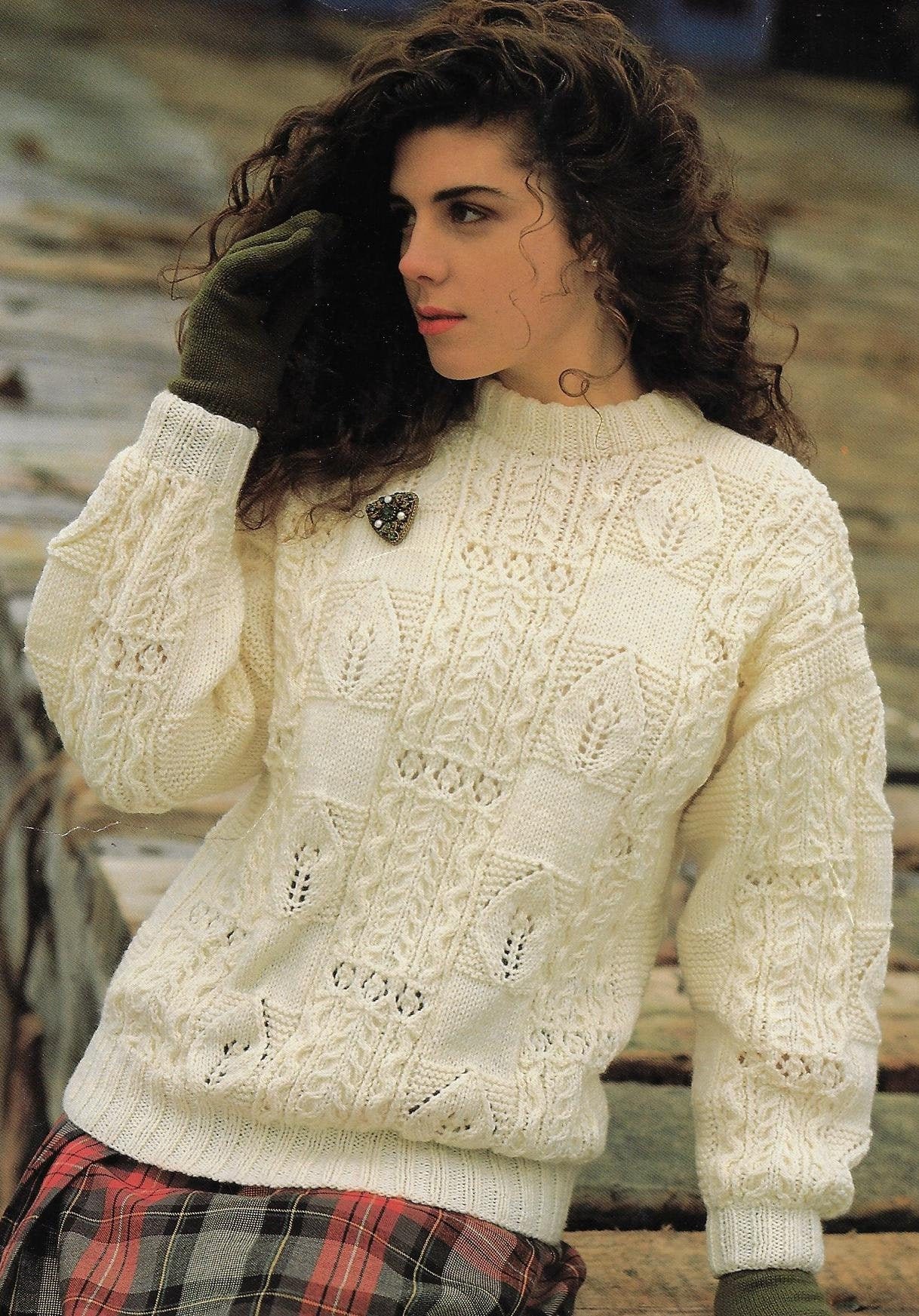 Women's Patchwork Cable Sweater Knitting Pattern 10 Ply Etsy Australia