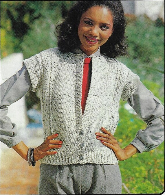 Women's Easy Sleeveless Jacket Knitting 