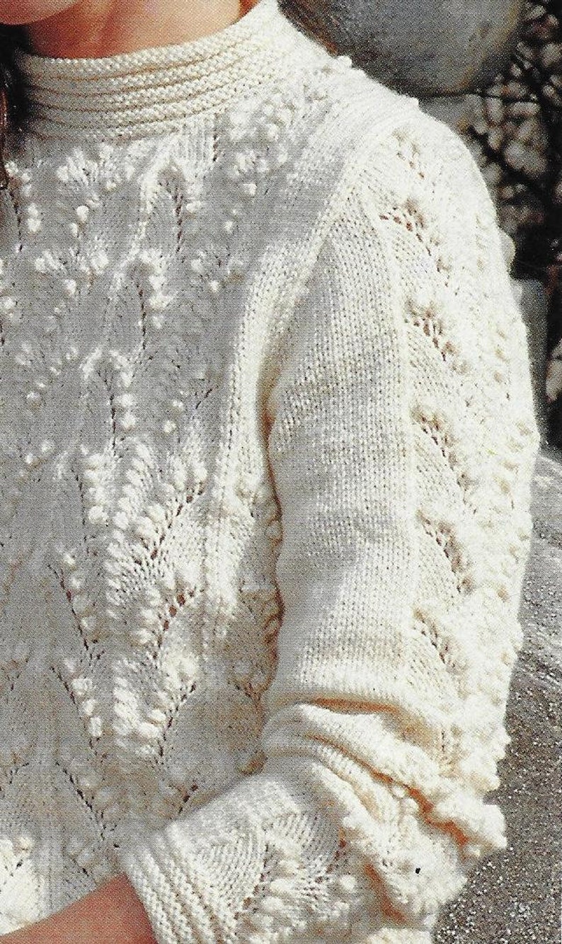 Women's Lily of the Valley Sweater Knitting Pattern DK 8 | Etsy
