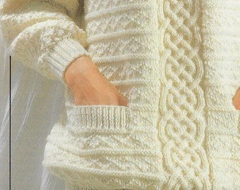 Celtic Knot Sweater Knitting Pattern: Textured Aran Cable Design (PDF Download)