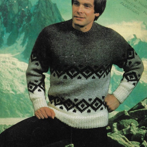 PDF KNITTING PATTERN Men's Sweater Easy Beginner Chunky - Etsy