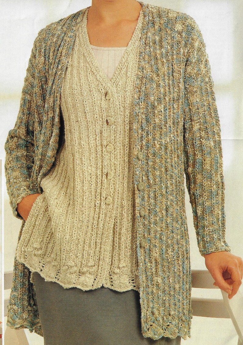 Women's Cardigan & Gilet Knitting Pattern 10 Ply Aran Yarn Etsy