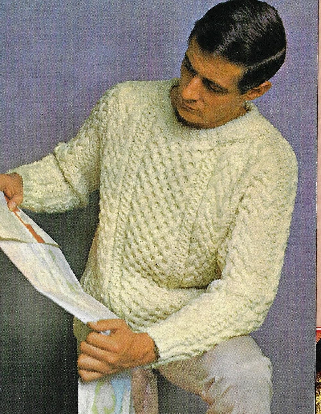 Men's Honeycomb Cable Sweater Knitting Pattern DK 8 Ply - Etsy