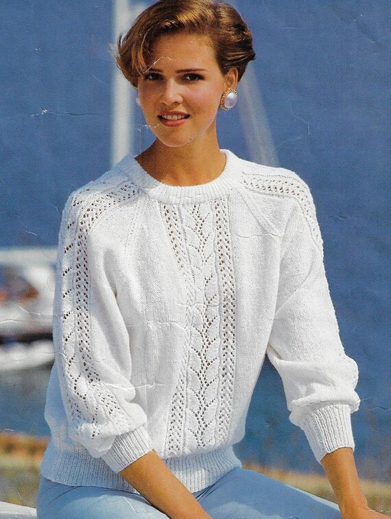 Lace Panel Sweater Knitting Pattern 