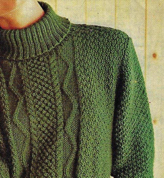 Women's Aran Style Sweater Vintage Knitting Pattern DK 8 Ply Yarn or Wool  34-38 Inch Bust PDF Instant Digital Download Post Free -  Norway