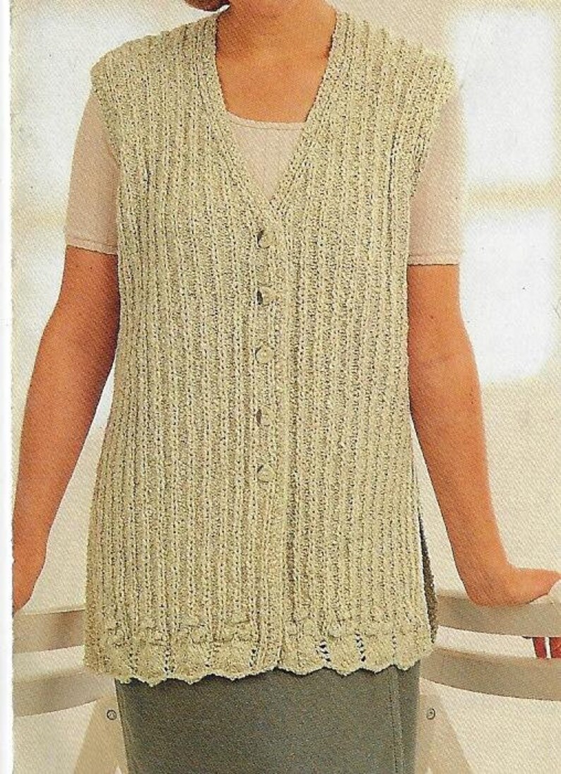 Women's Cardigan & Gilet Knitting Pattern 10 Ply Aran Yarn Etsy