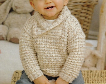 Baby & Child Wrap Neck Sweater Hat Blanket knitting pattern DK 8ply yarn or wool 0-7 years PDF Instant Digital Download Post Free